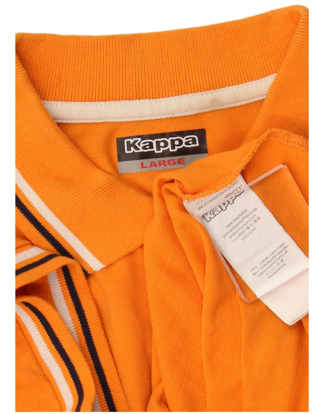 KAPPA Mens Polo Shirt Large Orange Cotton