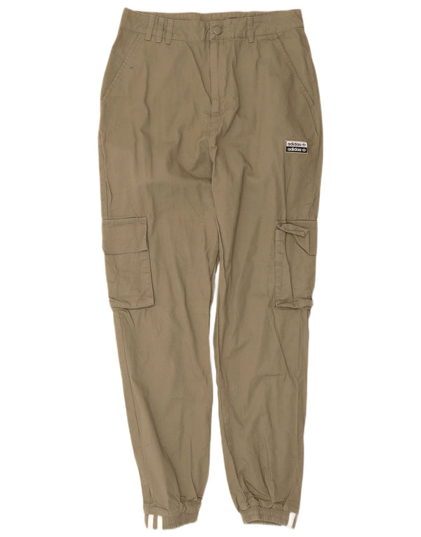 Spodnie damskie Adidas Joggers Cargo UK 10 Small W28 L26 Khaki Cotton