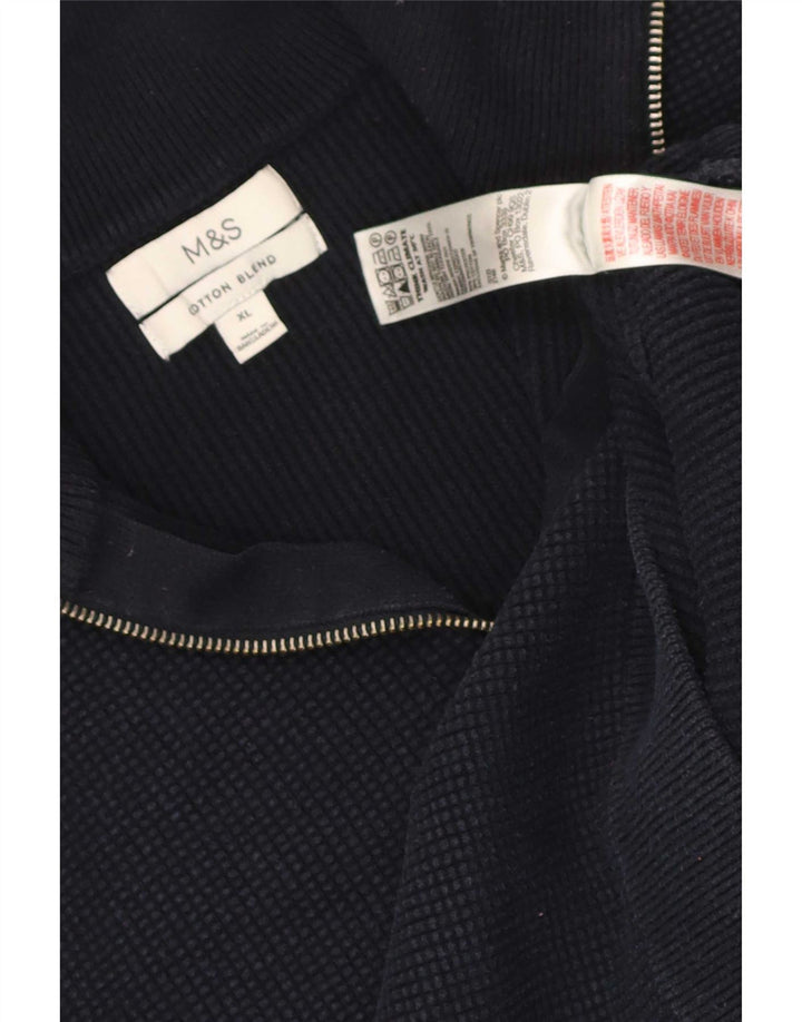 Marks & Spencer Męski sweter z zamkiem błyskawicznym XL, granatowy, poliester