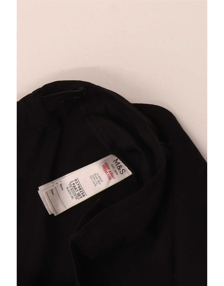 Marks & Spencer Męskie proste spodnie garniturowe W36 L30 Czarny poliester