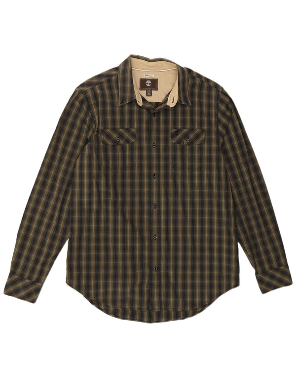 Męska koszula flanelowa Timberland o regularnym kroju, duża, bawełniana w zieloną kratę
