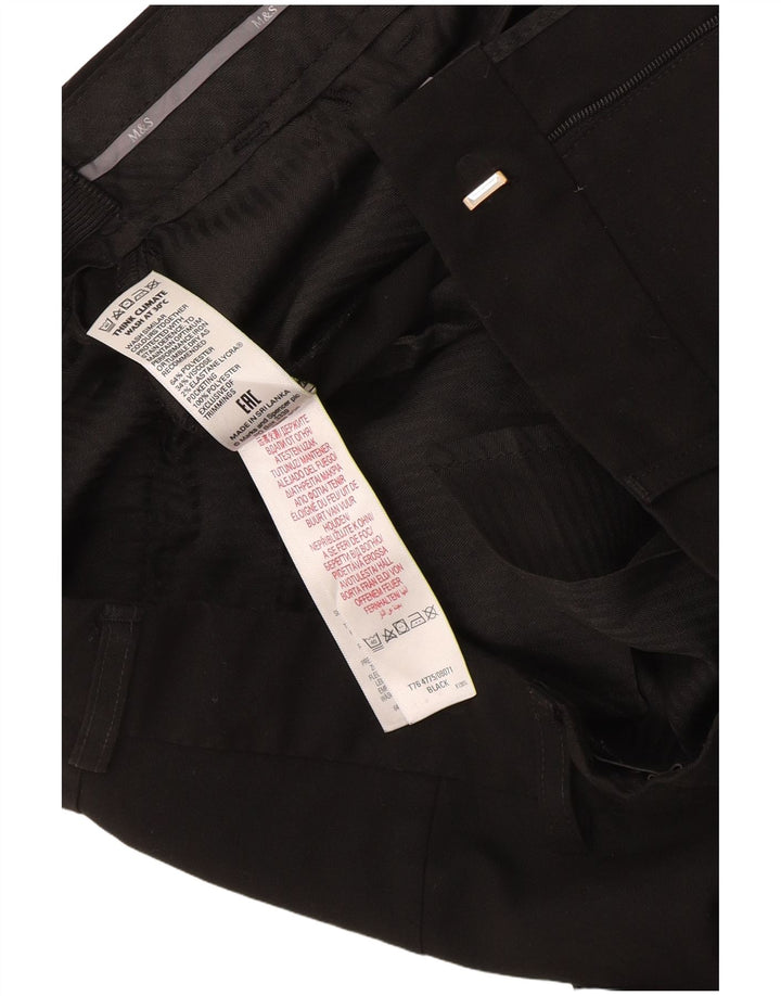 Marks & Spencer Spodnie chłopięce slim garniturowe 13-14 lat W30 L30 Czarny poliester