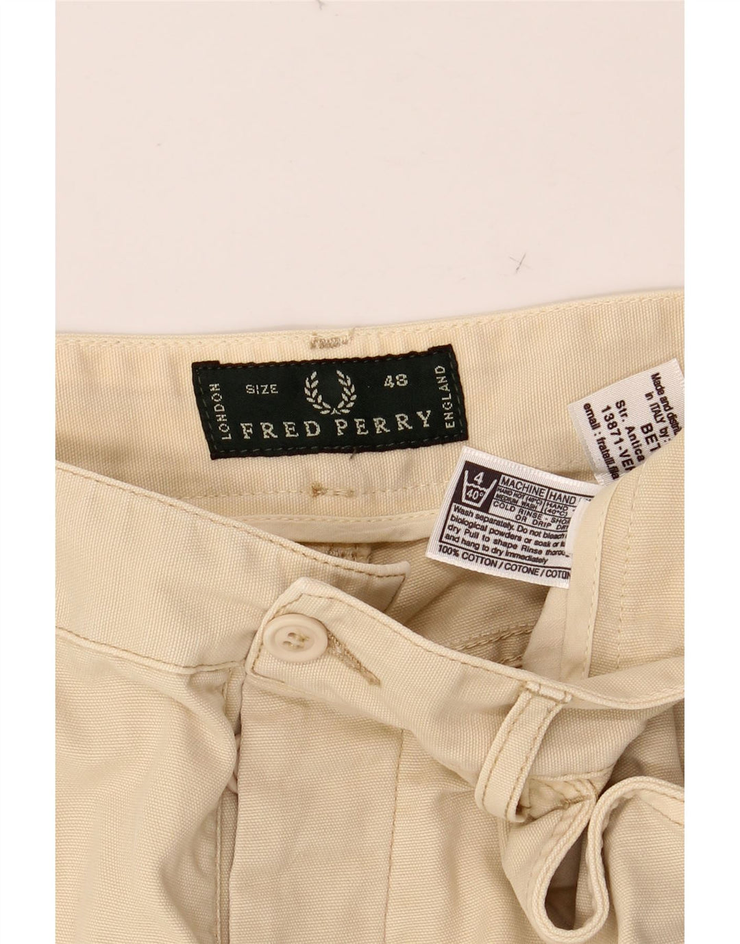 Męskie spodenki codzienne FRED PERRY IT 48 Medium W36 Beżowa bawełna