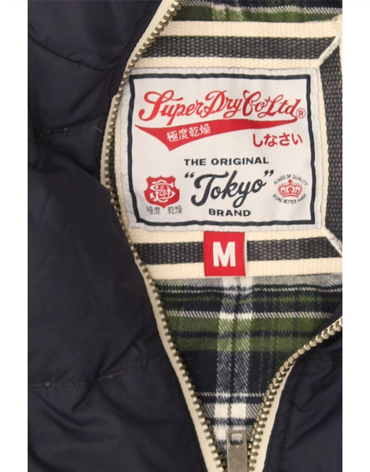 Męska wyściełana kamizelka Superdry UK 38 Średni granatowy nylon