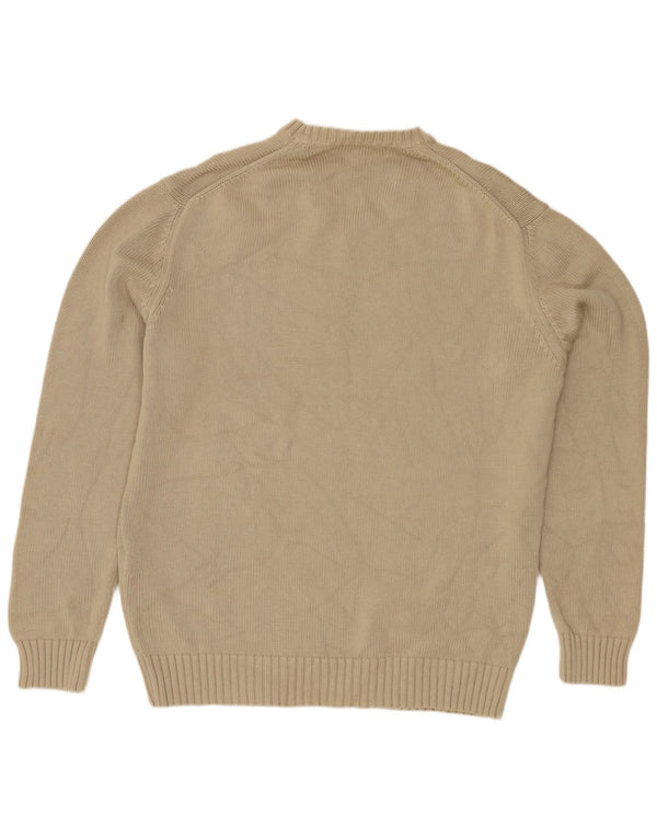 Męski sweter ZARA z dekoltem w kształcie litery V, XL, beżowy, bawełniany