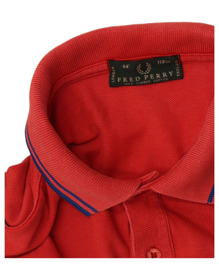 Męska koszulka polo Fred Perry, bawełniana, w kolorze średnio czerwonym