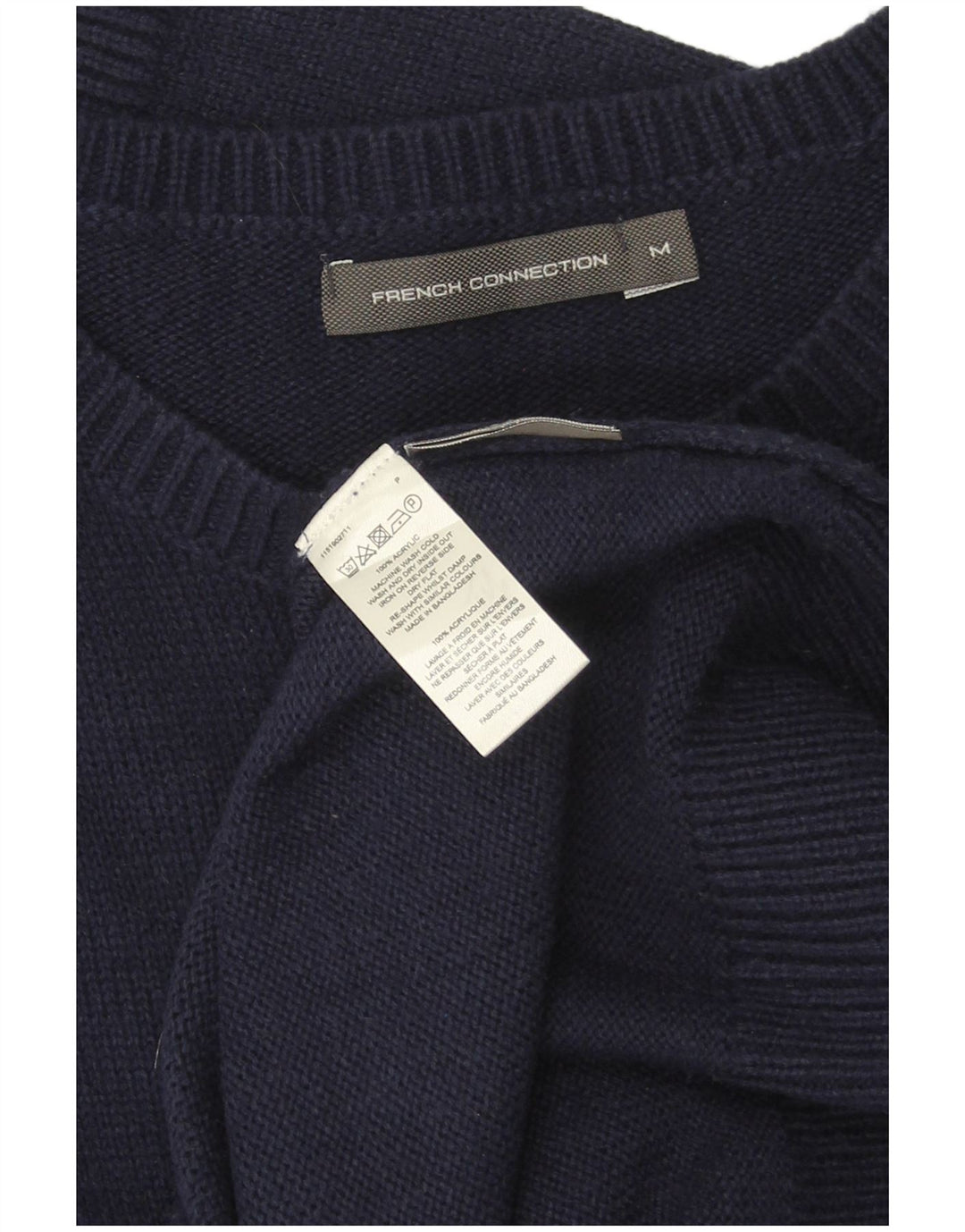 Męski sweter z okrągłym dekoltem FRENCH CONNECTION Średni granatowy Fair Isle