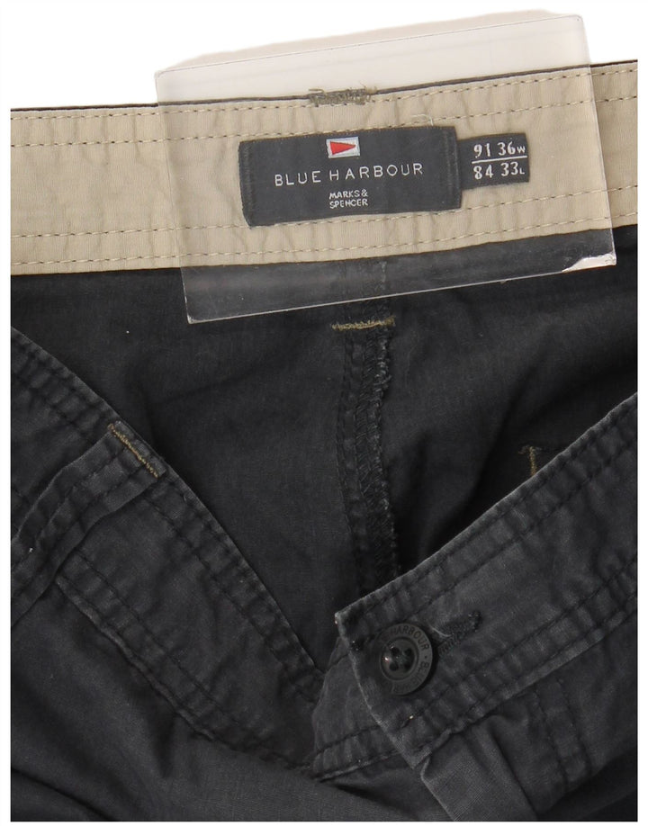Niebieskie spodnie cargo męskie Marks & Spencer W36 L33 granatowe