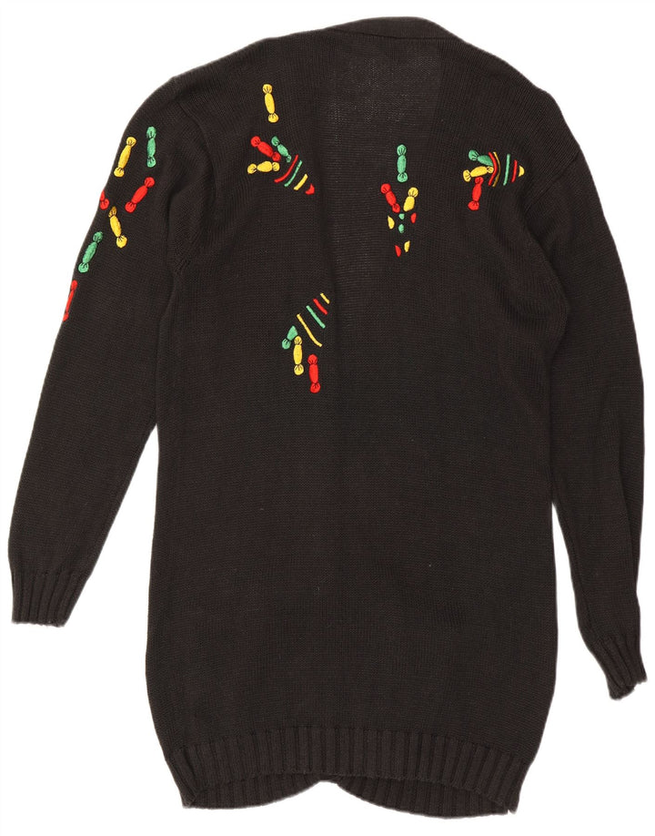 Sweter damski o przedłużonym fasonie VINTAGE EU 42, duży, czarny