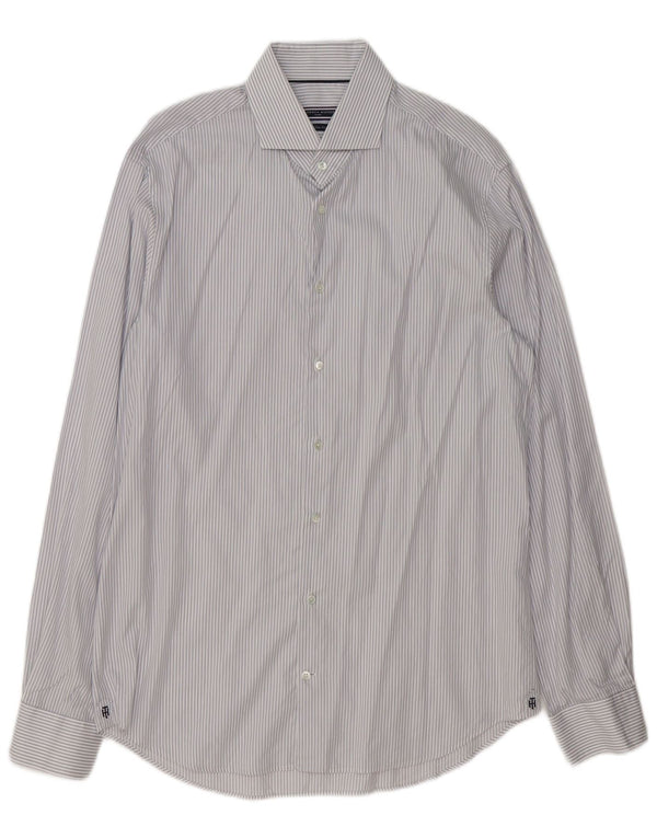Męska koszula slim fit Tommy Hilfiger rozmiar 41 16, duża, szara w prążki