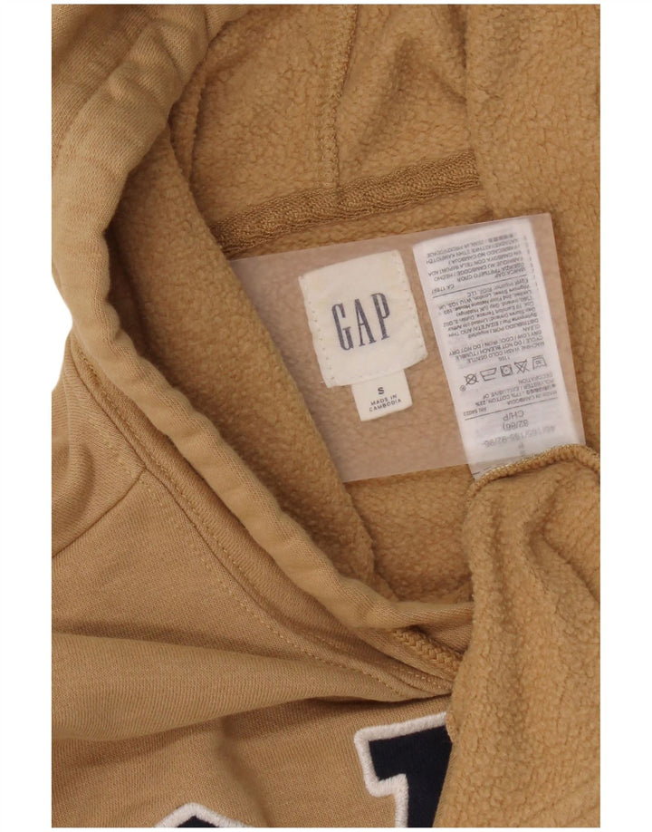Męski sweter z kapturem i grafiką Gap, mały, beżowy, bawełniany