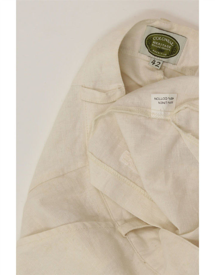 Damskie spodenki chino MAURITIUS IT 42 Medium W30 z białego lnu