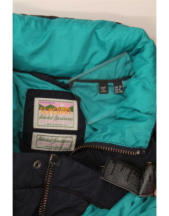 Damska kurtka oversize Superdry, wyściełana UK 10, mała, granatowa, poliester