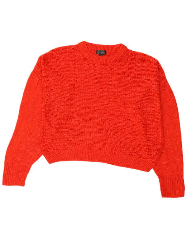 Topshop Damski sweter typu Crop Oversize z okrągłym dekoltem UK 8 Small Red