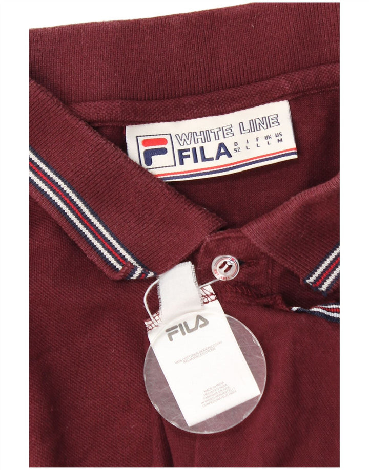 Męska koszulka polo Fila, duża, bordowa, bawełniana