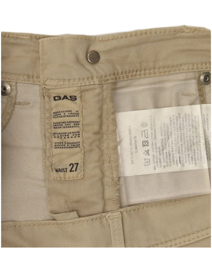 Spodnie damskie Capri Gas W27 L18 Beżowa bawełna