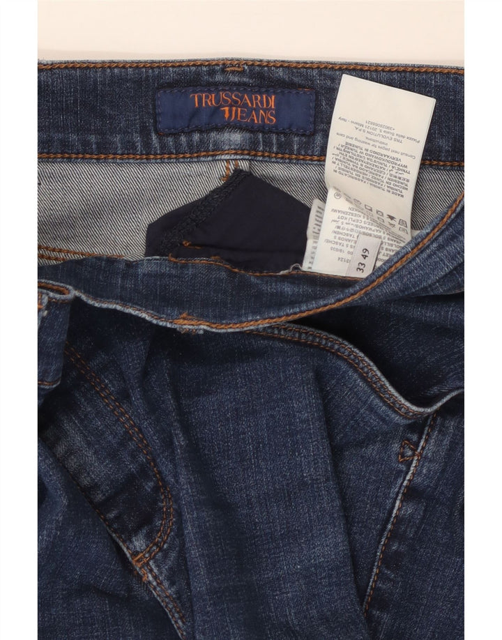 Męskie jeansy slim fit TRUSSARDI W33 L30 Niebieskie, bawełniane