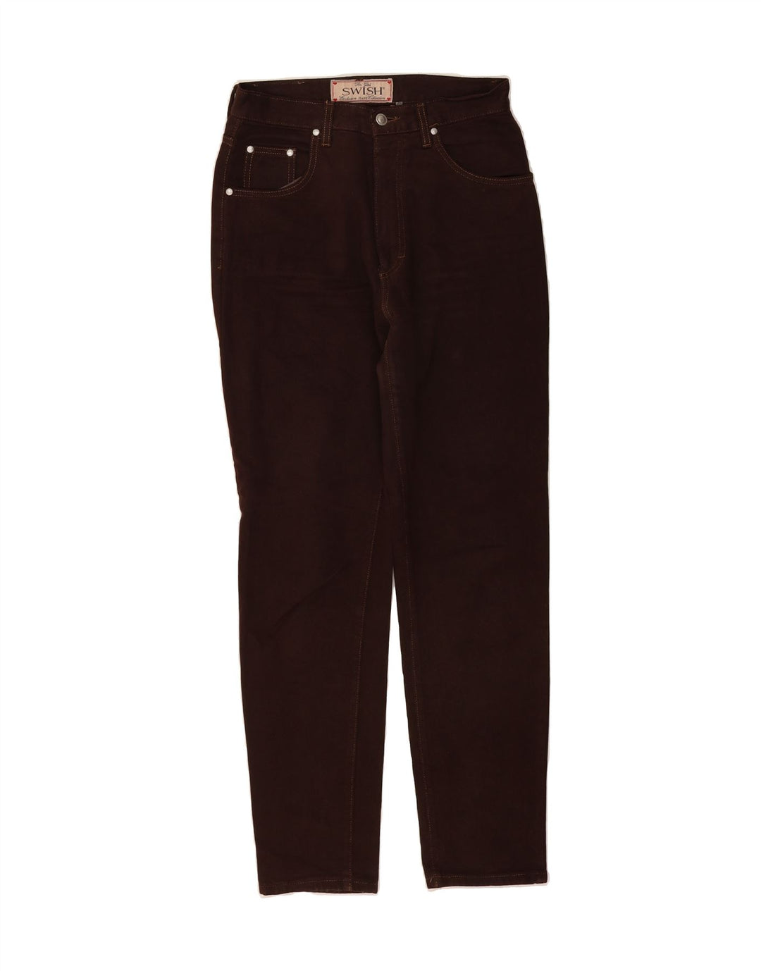 SWISH Womens Slim Jeans W30 L31 Brown Cotton Vintage Swish and Second-Hand Swish from Messina Hembry 