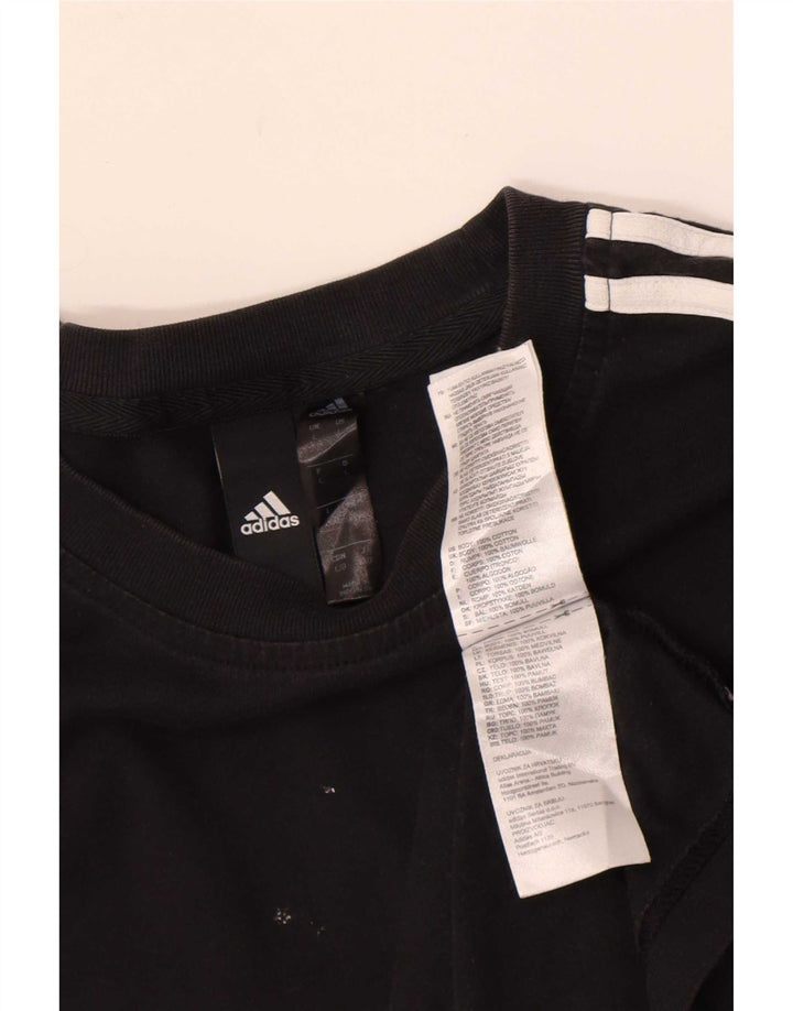 Adidas Męski T-shirt Top Duży Czarny Bawełniany