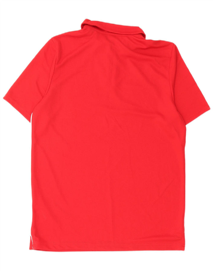 ADIDAS Boys Climalite Polo Shirt 15-16 Years XL Red Polyester