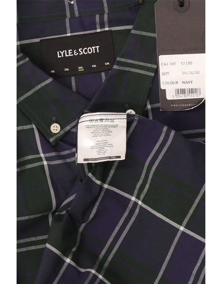 Koszula męska Lyle & Scott 3XL, bawełniana, granatowa w kratkę