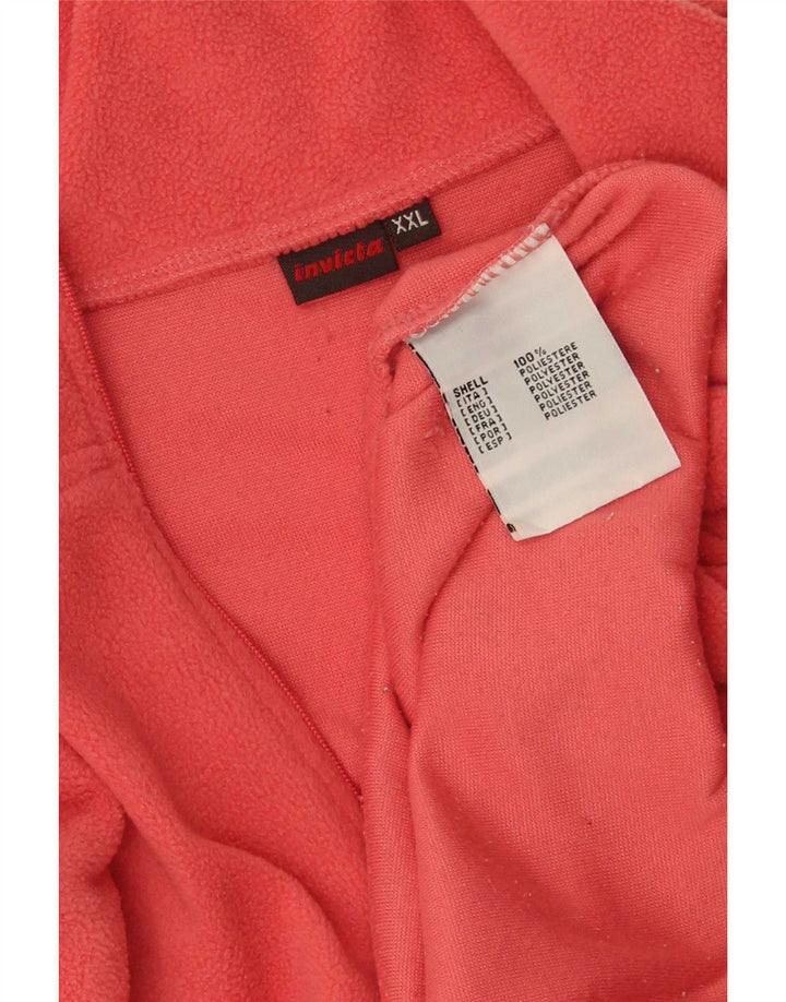 Damski sweter polarowy Invicta z zamkiem błyskawicznym 2XL, czerwony poliester