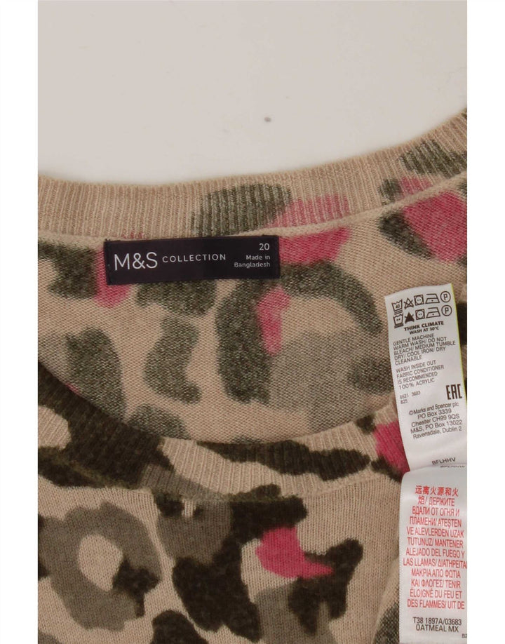 Marks & Spencer Damski sweter z abstrakcyjnym wzorem i dekoltem w łódkę, UK 20 2XL