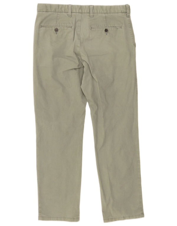 Męskie spodnie chino o regularnym kroju Marks & Spencer W32 L29, zielone, bawełniane