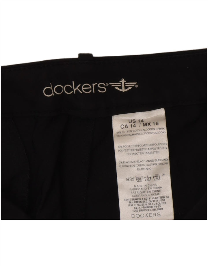 Spodnie damskie Dockers Capri US 14 XL W36 L20 Czarna bawełna