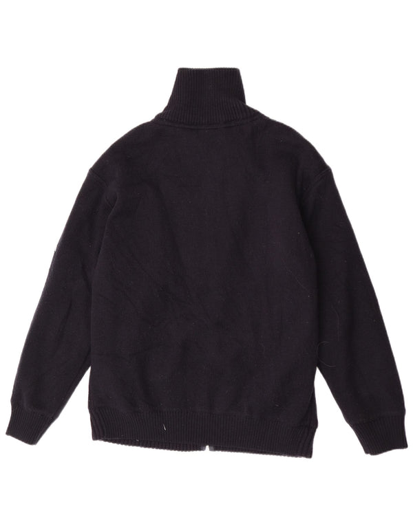 Vintage męski sweter rozpinany XL granatowa wełna merynosowa
