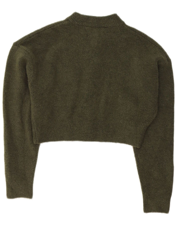 Sweter damski Zara Crop Cardigan UK 10 Mały zielony akryl