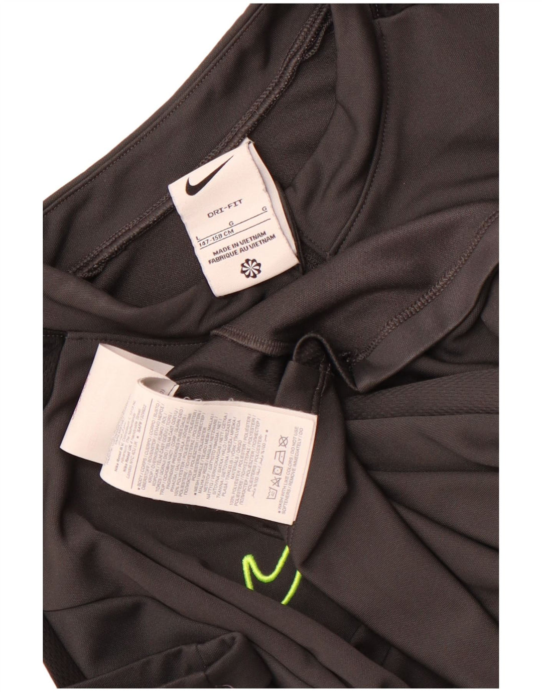 Chłopięca koszulka Nike Dri Fit z długim rękawem, 12-13 lat, duża, szara, z blokami kolorów