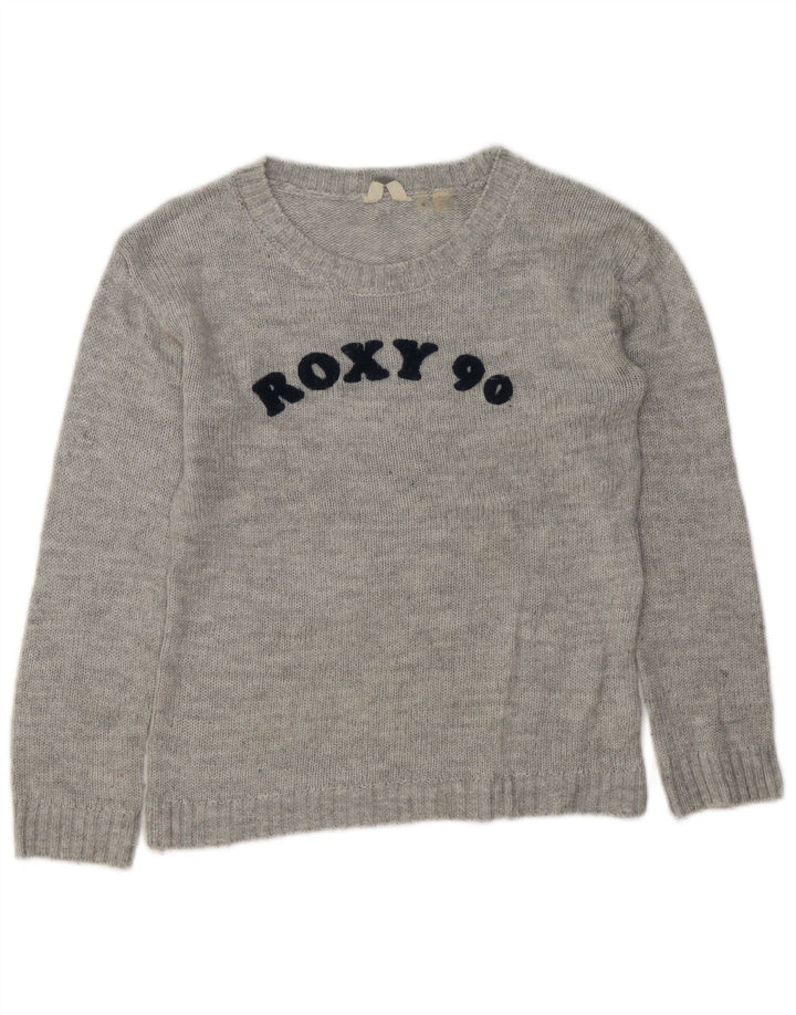 Damski sweter ROXY z graficznym dekoltem w łódkę UK 14, średni szary