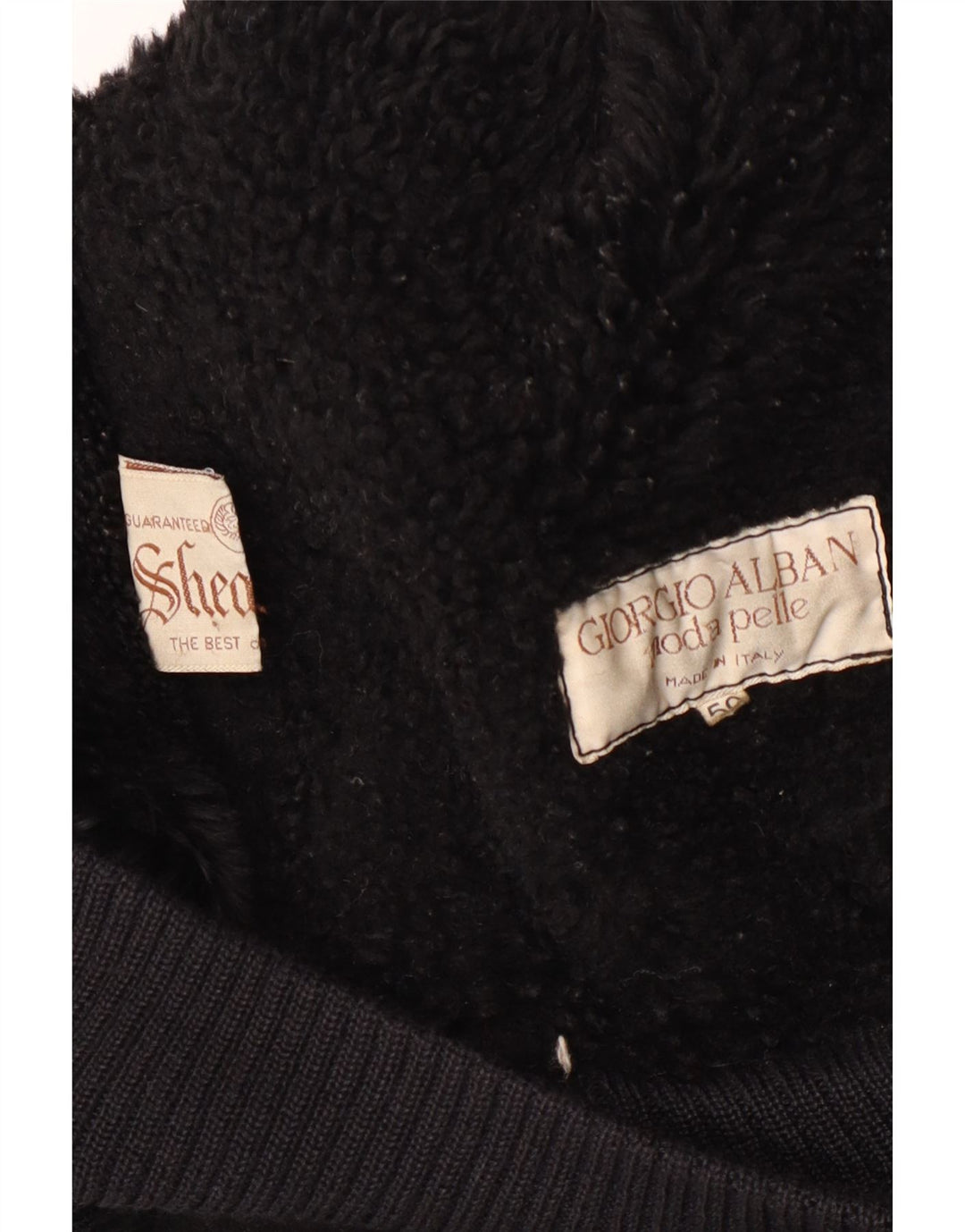 Vintage męska kurtka Shearling IT 50 Large Black Shearling