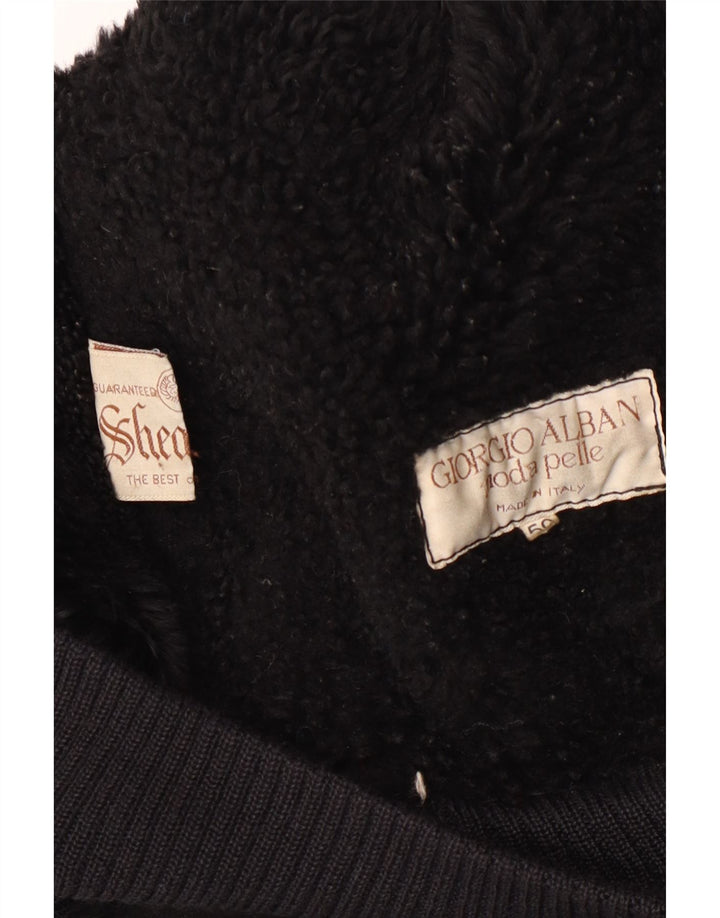Vintage męska kurtka Shearling IT 50 Large Black Shearling