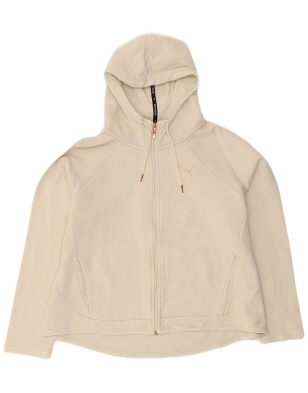Damski sweter Puma z kapturem i zamkiem UK 18 XL Off White Cotton