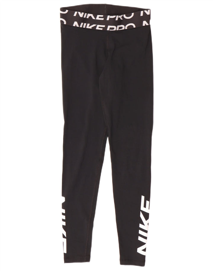 Damskie legginsy Nike Dri Fit Graphic UK 10, małe, czarne, poliestrowe, sportowe