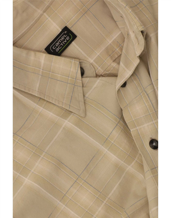 Koszula męska Camel Active z krótkim rękawem XL w beżową kratkę