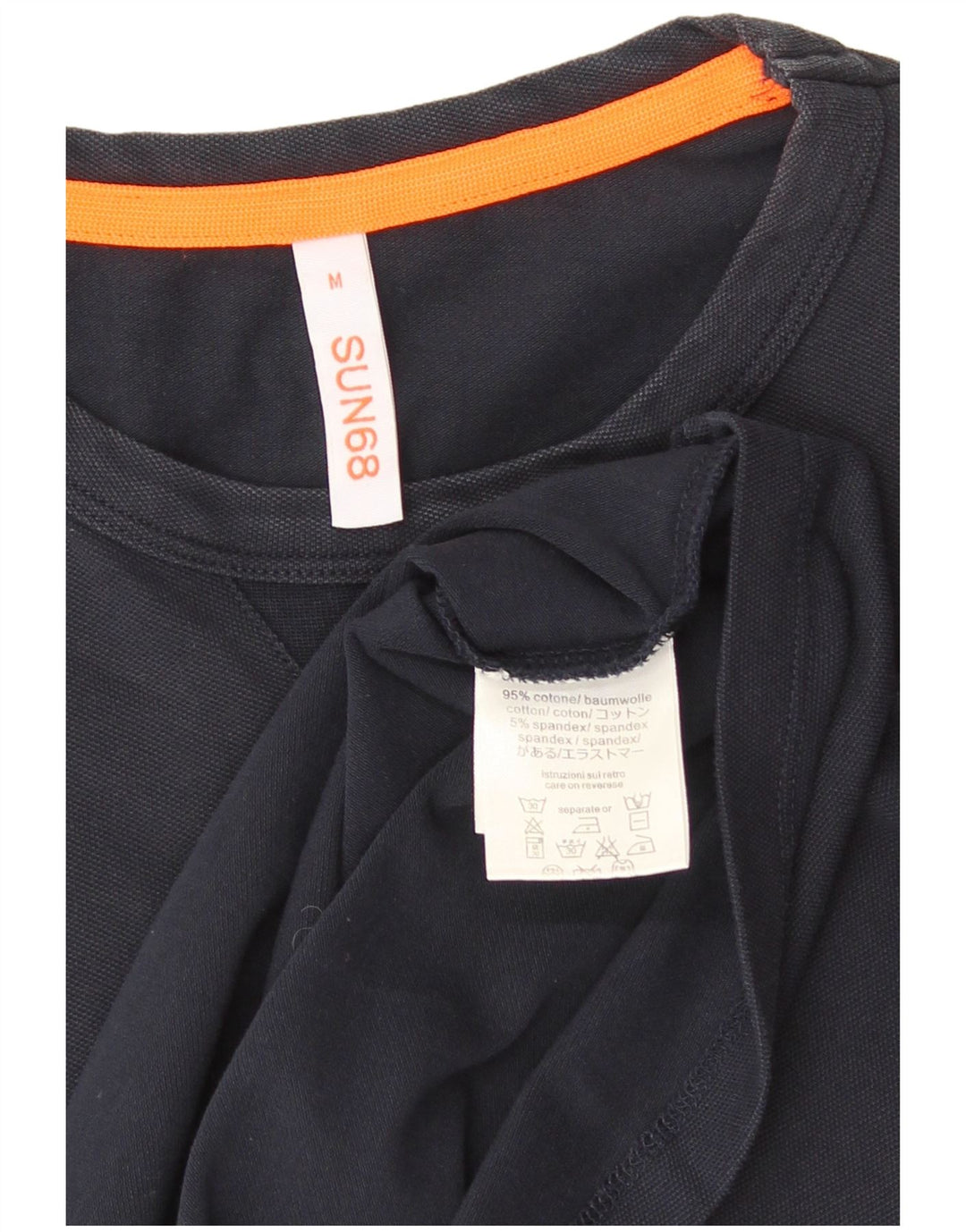 Koszulka męska Sun68 Top, średnia, granatowa, bawełniana