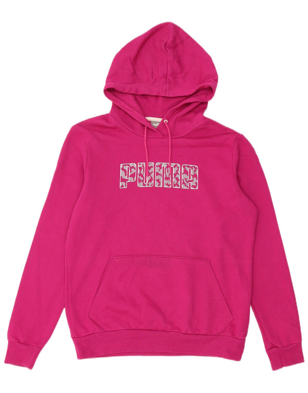 Damska bluza z kapturem Puma z grafiką UK 14, średnia różowa bawełna