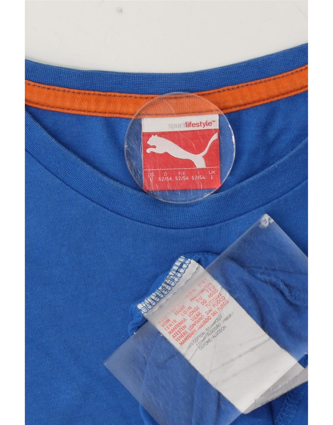 Męski T-shirt z grafiką PUMA, duży, niebieski, bawełniany