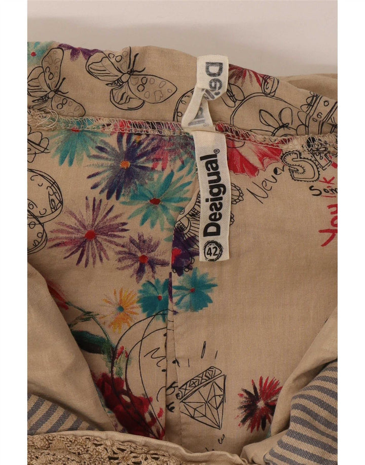 Damska marynarka Desigual Crop Full Zip EU 42, duża, beżowa bawełna