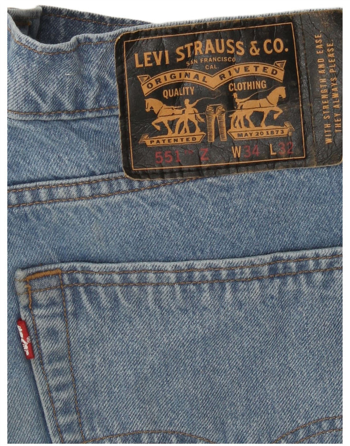 Męskie jeansy Levi's 551 Straight W34 L32 Niebieskie bawełniane