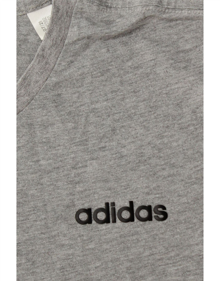T-shirt męski ADIDAS, mały, szary, bawełniany