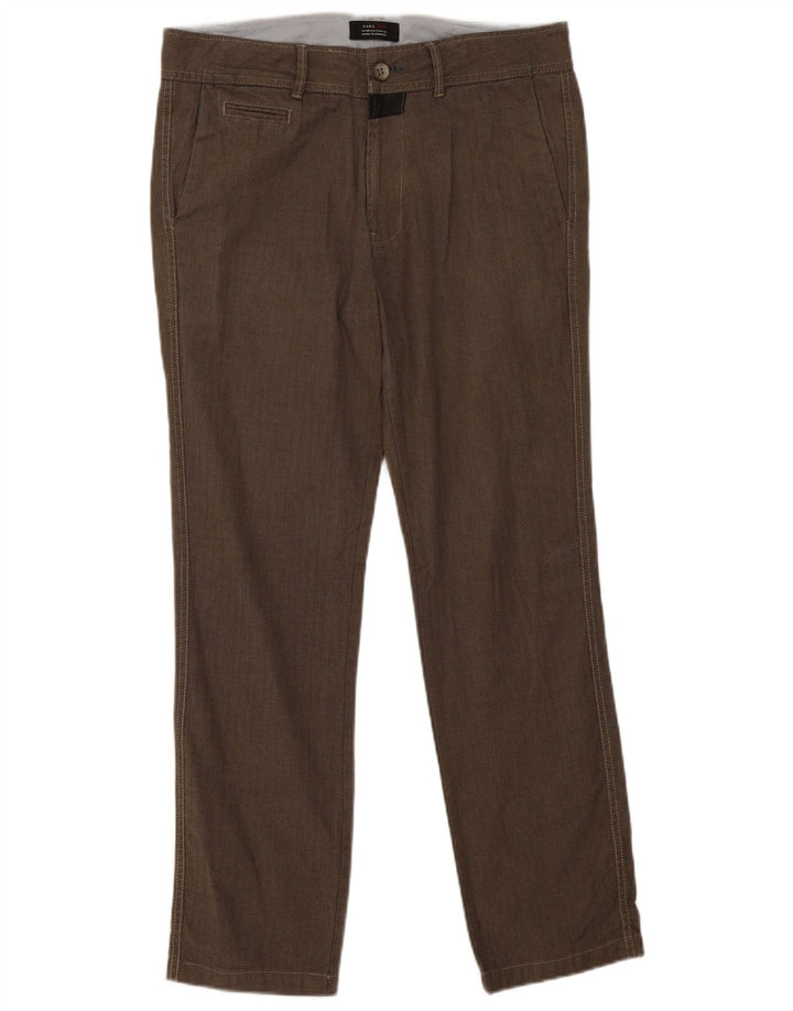 Męskie proste spodnie chino Zara EU 40 Medium W31 L30 Szara jodełka