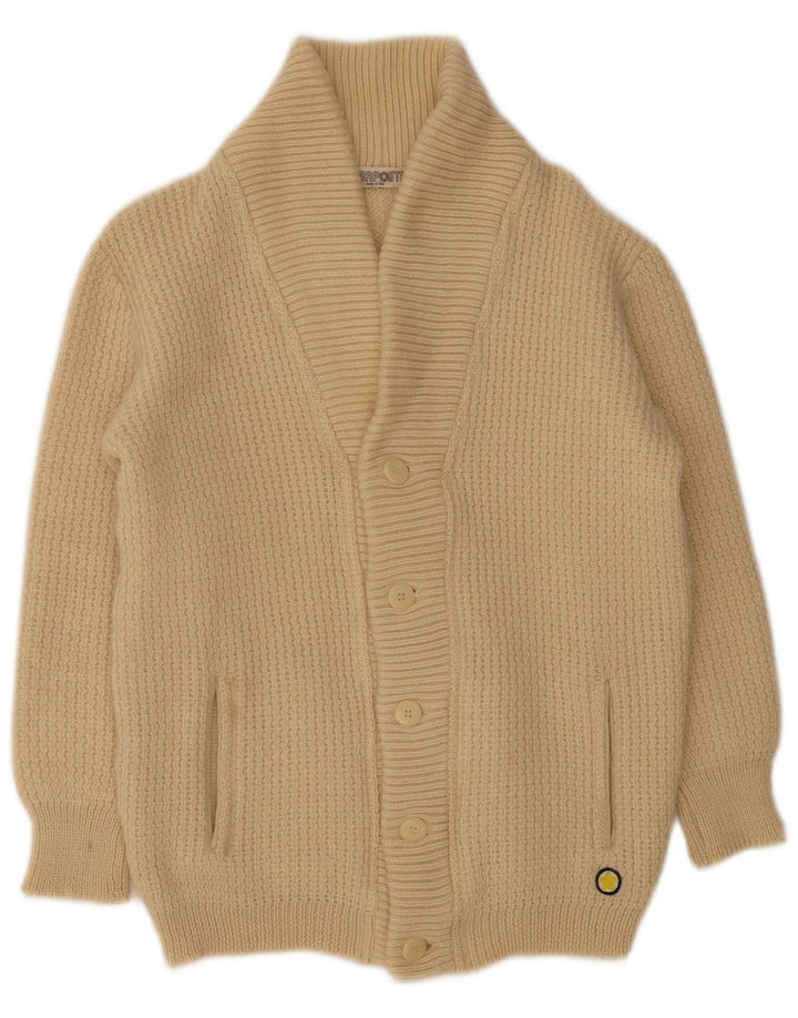 Vintage męski sweter kardigan IT 50 średnio beżowa wełna