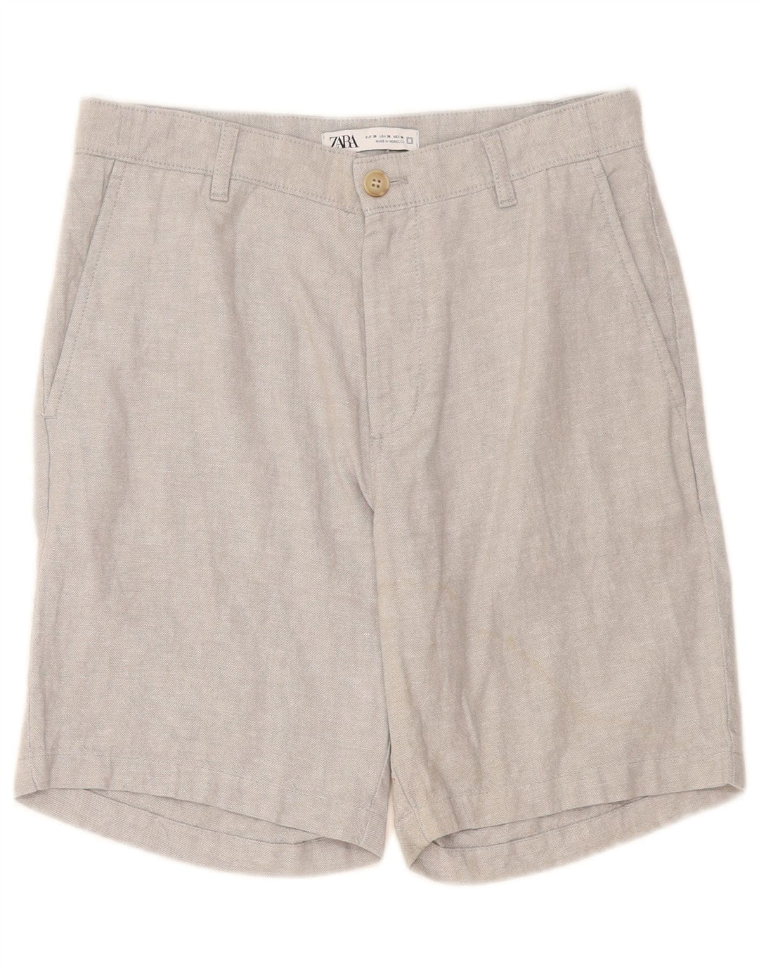Męskie spodenki chino Zara EU 38 Small W30, szare lniane