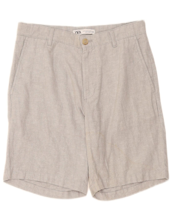 Męskie spodenki chino Zara EU 38 Small W30, szare lniane