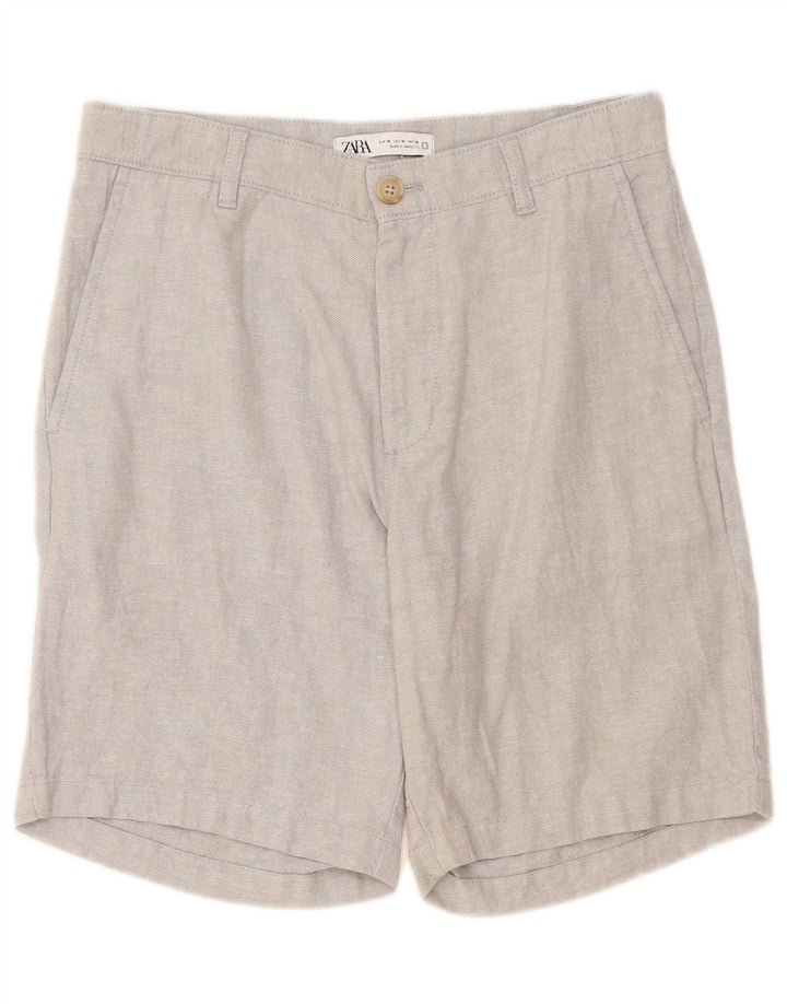 Męskie spodenki chino Zara EU 38 Small W30, szare lniane