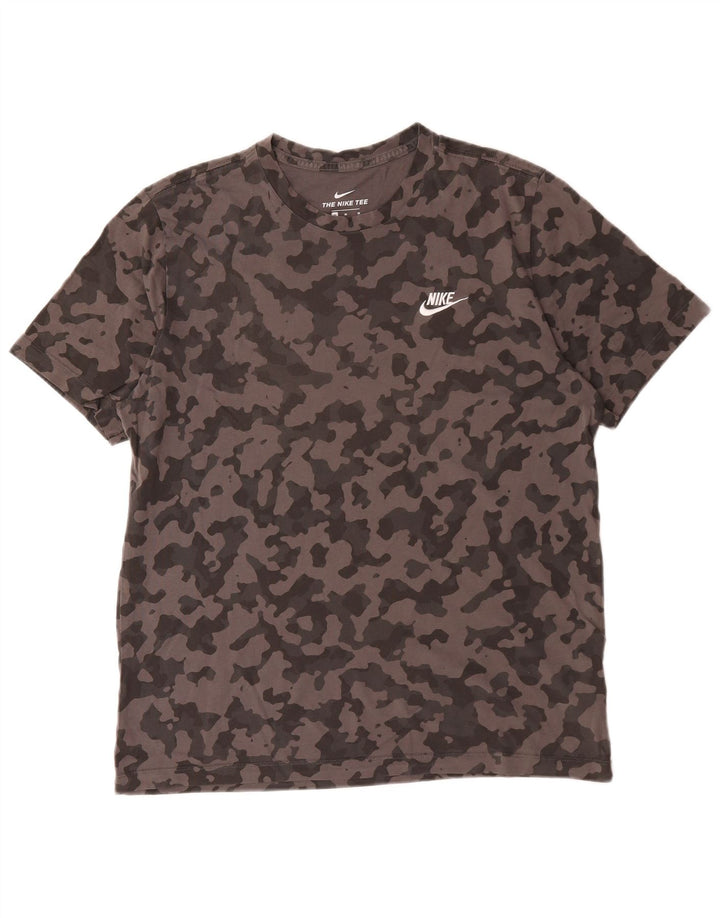 T-shirt męski Nike, średnioszary, bawełniany kamuflaż